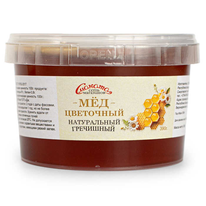 МЁД НАТУРАЛЬНЫЙ ГРЕЧИШНЫЙ, 390 г. | БЕЛАРУСЬ