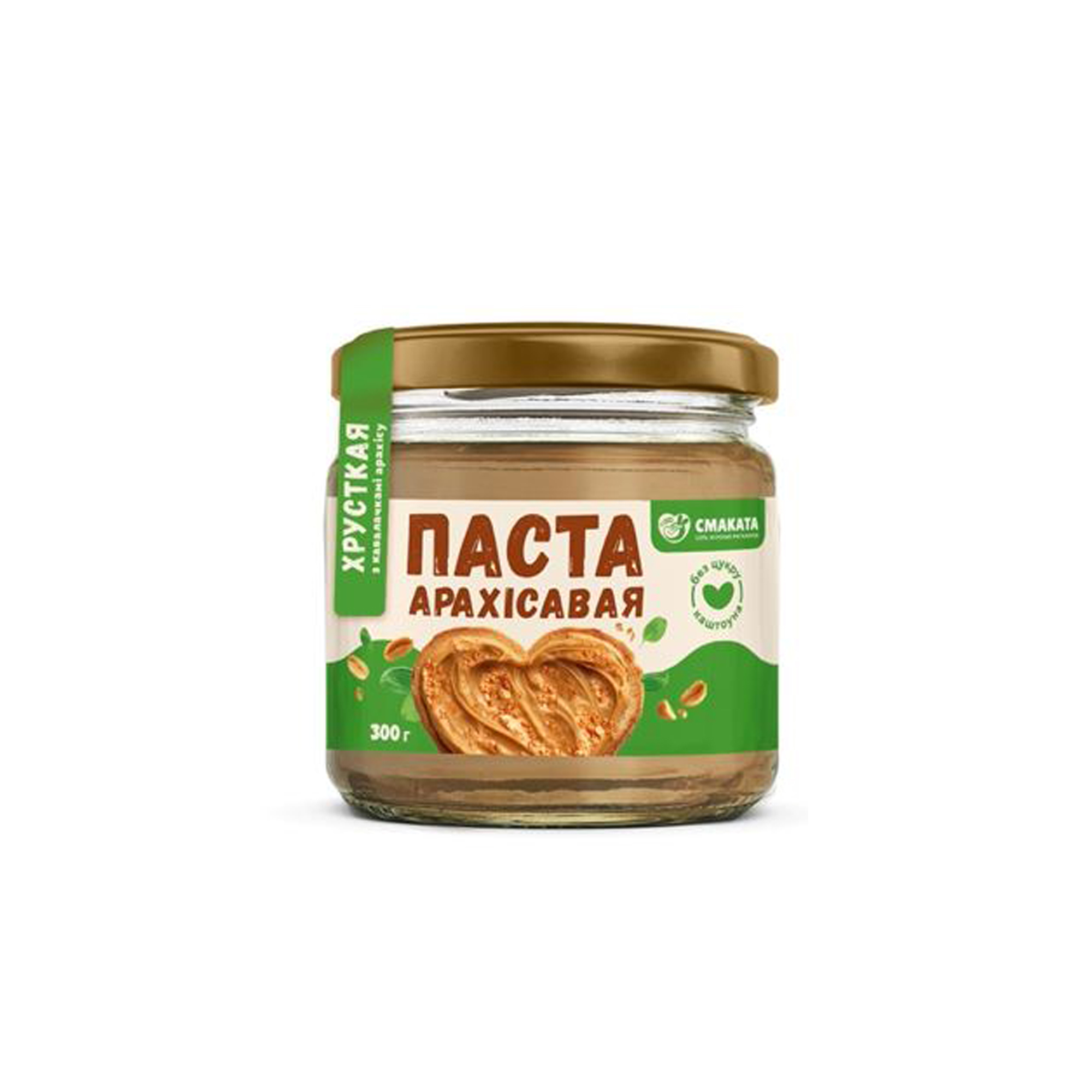 ПАСТА АРАХИСОВАЯ ХРУСТКАЯ З КАВАЛАЧКАМI АРАХIСУ, 300 г.
